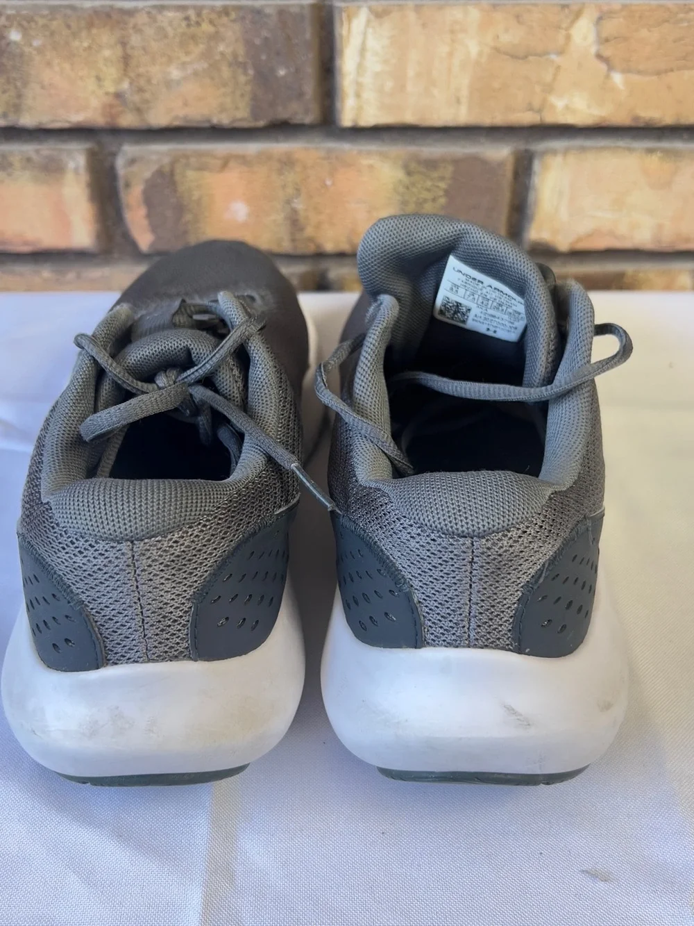 Under Armour Gray Mesh Athletic Sneakers with White Soles
